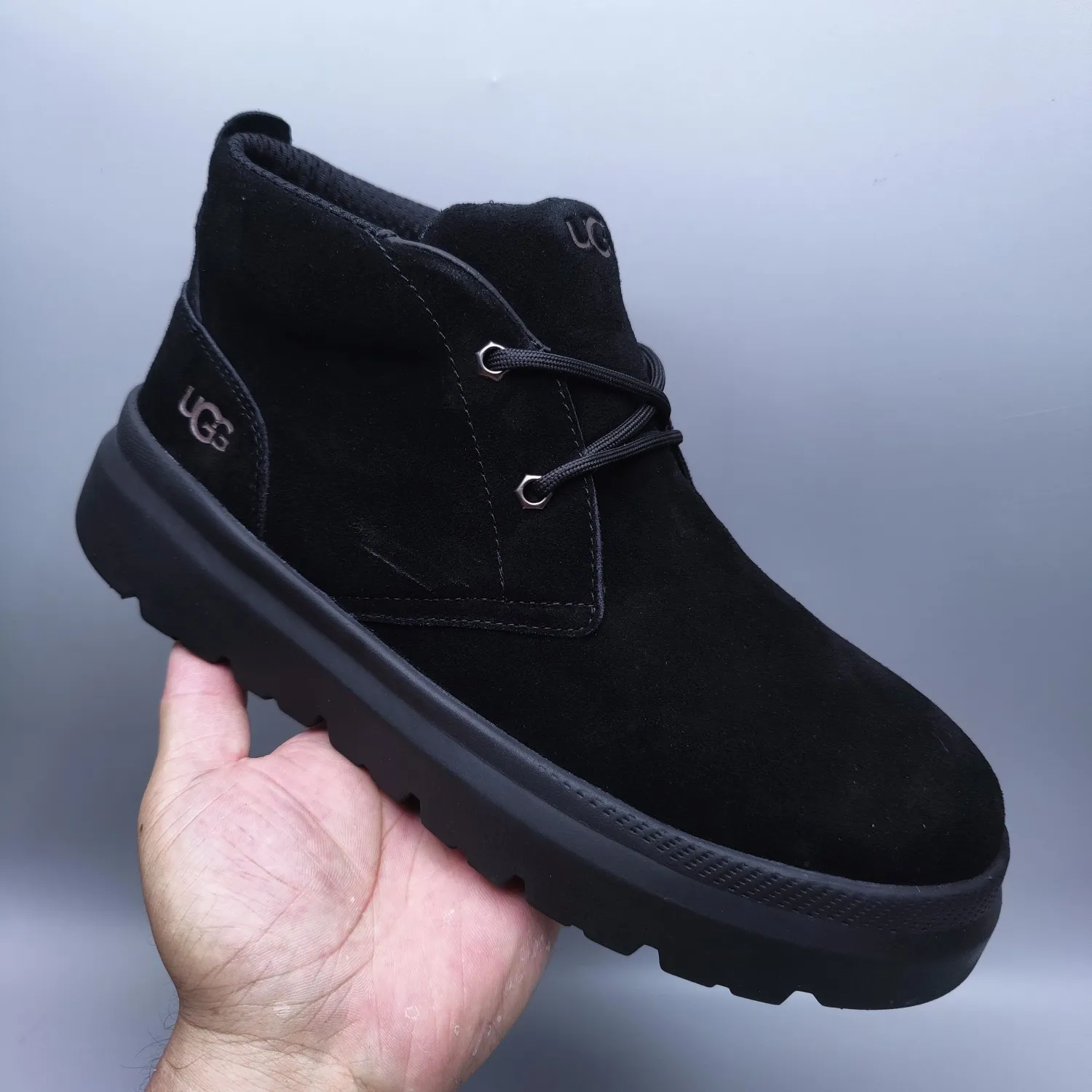💰600 UGG sheepskin all-in-one snow boots 1773 lace-up casual low boots men's boots color: maroon black size: 39-45
